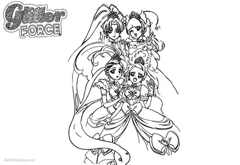 Cute Glitter Force Coloring Pages Free Printable