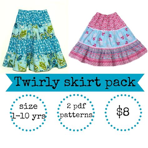Twirl Skirt Pattern Girls Skirt Pattern Easy Skirt Pattern Etsy