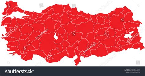 Turkey Provinces Map All Province Maps Are Royalty Free Stock Vector