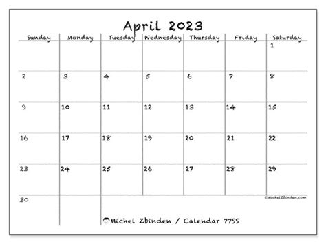 April 2023 Printable Calendar 482ss Michel Zbinden Uk Photos