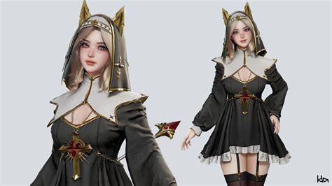 3d Model Priestess Girl Game Ready Vr Ar Low Poly Cgtrader