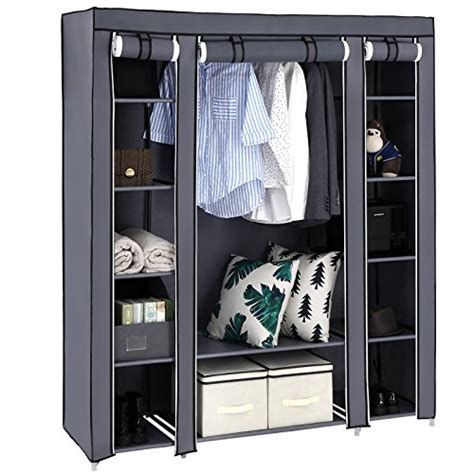 Keep your closet neat and organized with a closet organizer. SONGMICS 59" Closet Organizer Wardrobe Closet Portable ...