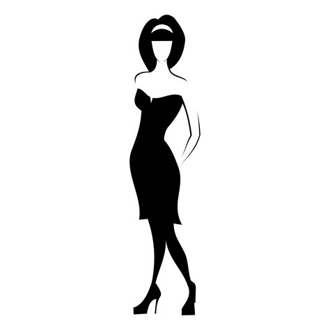 vector for free use woman in black dress
