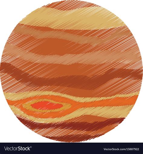 Drawing Jupiter Planet System Solar Royalty Free Vector