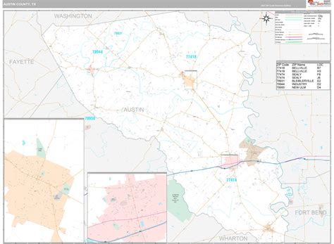 Austin County Tx Wall Map Premium Style By Marketmaps