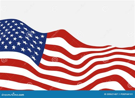 American Flag Waving In The Wind Stock Vector Illustration Of