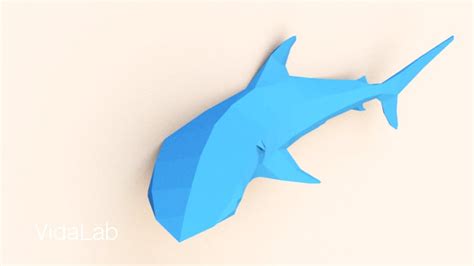 Shark Shark Paper Shark Lowpoly Shark Lover Origami Shark Etsy