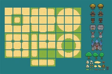 Forest Top Down 2D Game Tileset CraftPix Net Pixel Art Games Pixel