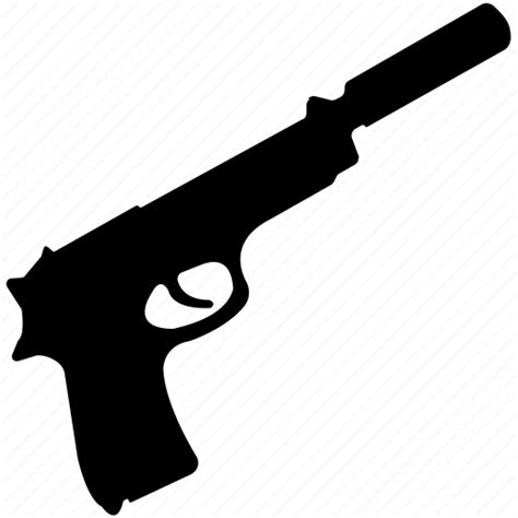 Gun Hand Gun Handgun Pistol Silencer Weapon Icon