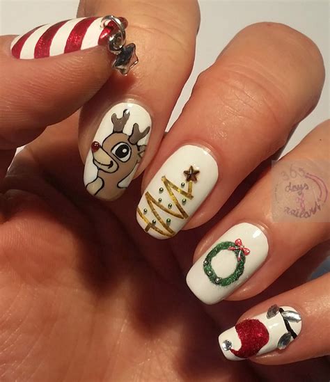 365 Days Of Nail Art Day 355 Christmas Nails With Subtle 3d