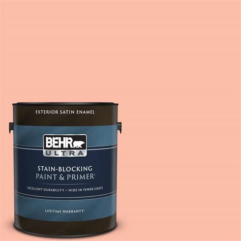 Behr Ultra 1 Gal 200a 3 Blushing Apricot Satin Enamel Exterior Paint