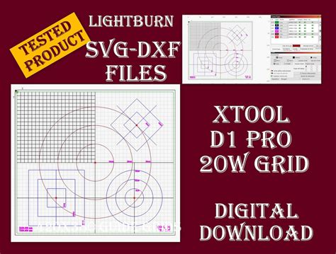 Xtool D1 Pro 20w Grid File For Spoil Board Lightburn Digital File