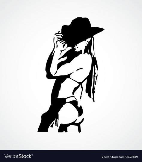Sexy Cowgirl Stencil Royalty Free Vector Image Silhouette Art Sexy Drawings Sketches