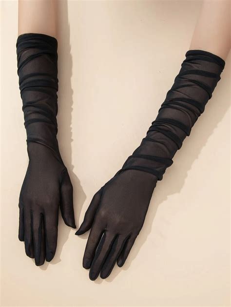 Plain Long Mesh Gloves For Sale Australia New Collection Online Shein Australia Mesh Gloves