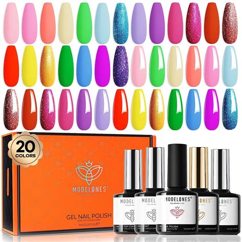 Amazon Com Modelones Pcs Gel Nail Polish Kit Summer Rainbow Color