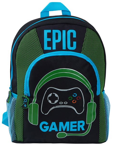 Boys Epic Gamer Backpack Kids Gaming School Travel Lunch Book Bag