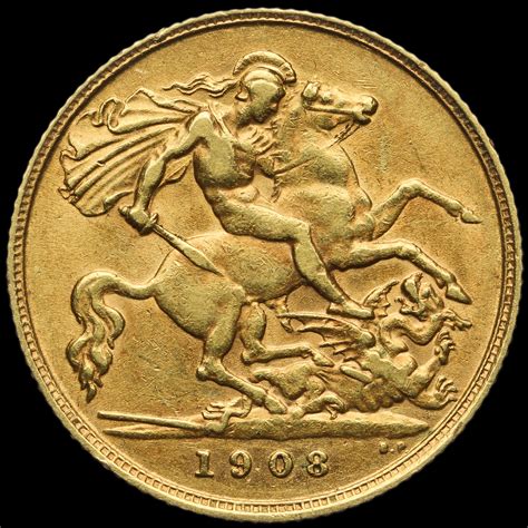 1908 Edward Vii Gold Half Sovereign