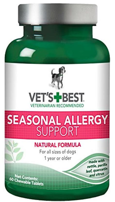 Vets Best Seasonal Allergy Relief Dog Supplements 60 Chewable Tablets