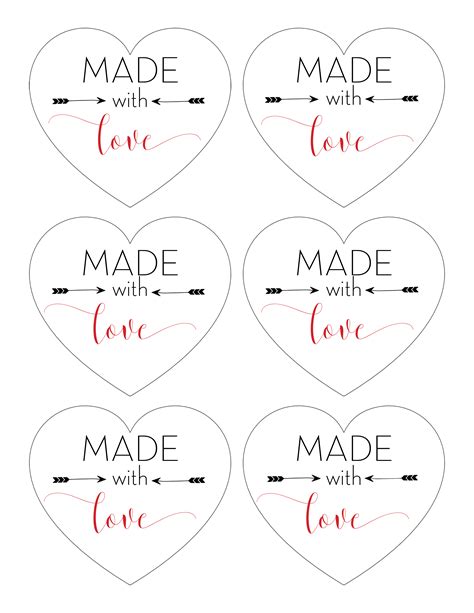 Made With Love Printable Tags For Homemade Gifts Label Templates