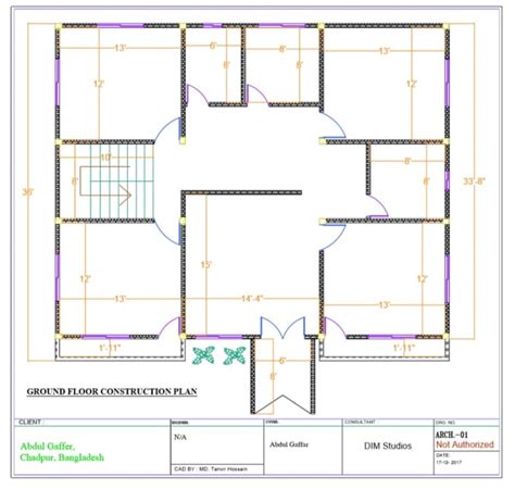 Do Autocad 2d Floor Plan By Tanvir016
