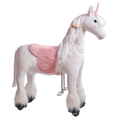 Mechanical Riding Unicorn Ponnie Merlin M With Pink Saddle Toy House