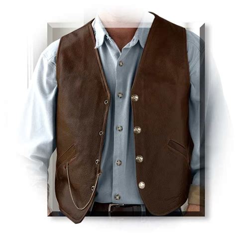 Coronado Mens Bison Leather Laredo Concealed Carry Vest Bison