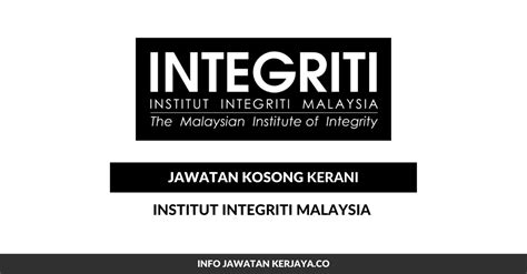 Institut Integriti Malaysia • Kerja Kosong Kerajaan