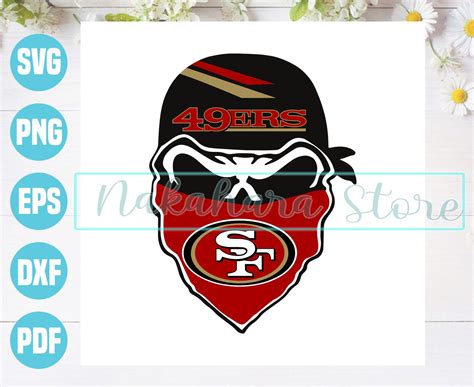 San Francisco 49ers Skull Svg Sport Svg Nfl Svg San Etsy