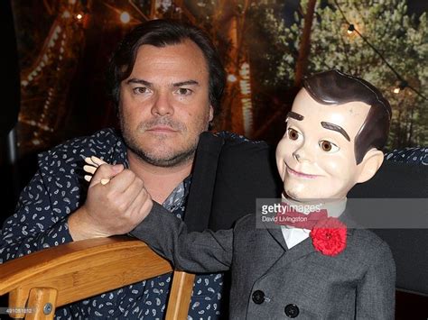 Actor Jack Black Poses With Slappy The Dummy At The Photo Call For