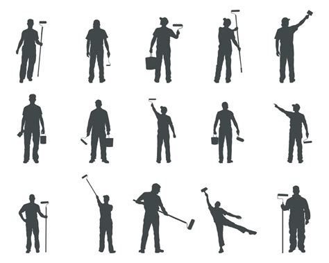 Painter Silhouettes House Painters Silhouettes 18988671 Vector Art At