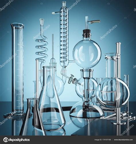 Equipo De Laboratorio De Química De Vidrio Renderizado 3d Fotografía De Stock © Ekostsov