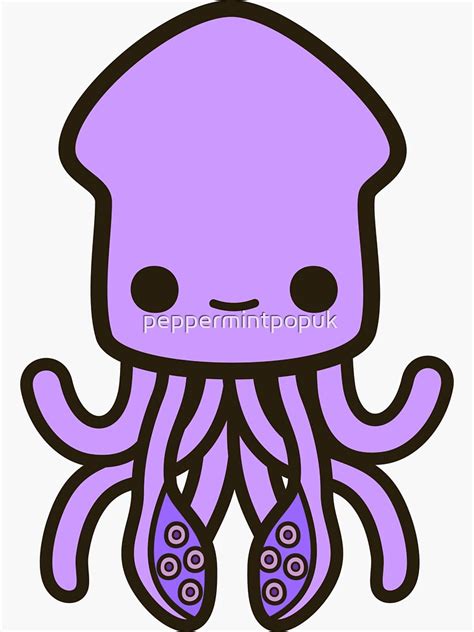 Cute Purple Squid Sticker For Sale By Peppermintpopuk Redbubble