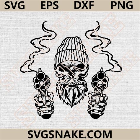 Guns And Skull X Svg Gangster Guns Svg Svg Snake