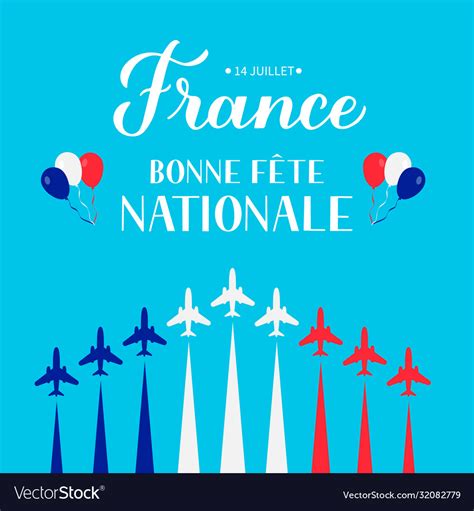 bonne fete nationale happy national day in french vector image