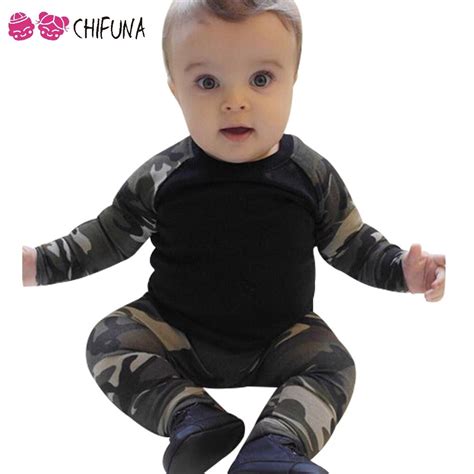 Chifuna 2017 New Baby Clothes Boy And Girl Sets Camouflage T Shirt Soft