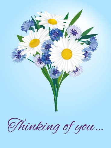 You can make a surprise 'thank you' phone call or email. Flower Bouquet Thinking of You Card | Birthday & Greeting Cards by Davia