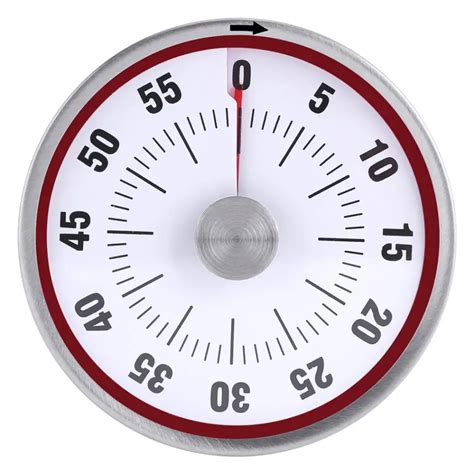 Mechanical Cooking Alarm Counter Clock Baking Reminder Stainless Steel