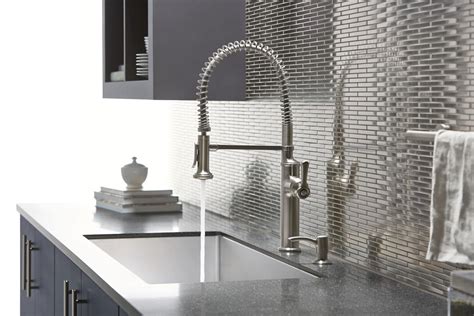 It features a single side lever handle that allows you to control both temperature and flow with one hand, leaving your other hand free to hold the dish you are rinsing or filling. When it's time for a new Kitchen Faucet I turn to Kohler