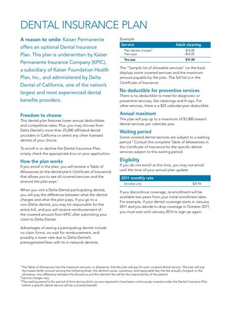 Kaiser permanente offers health insurance to many; Kaiser Permanente California Dental Insurance Plan ...
