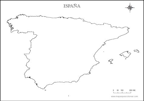 Mapa En Blanco De España España Mapa Gratuito Mapa Mudo Gratuito