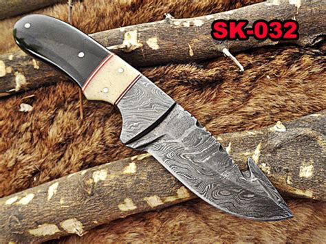 8 Long Skinning Knife 4 Full Tang Gut Hook Blade Hand Forged