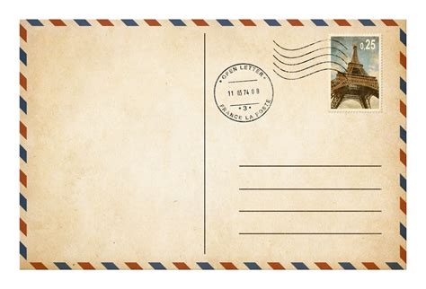 Old Style Postcard Or Envelope With Postage Stamp Isolated Freedoms
