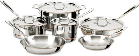 copper core clad cookware line there stainless steel pans pots sets popular piece two