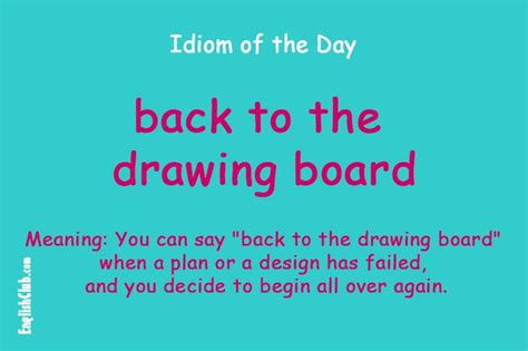Back To The Drawing Board Idioms And Phrases English Phrases Idioms