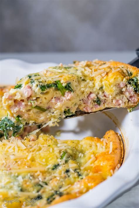 Ham And Cheese Crustless Quiche Keto Recipe