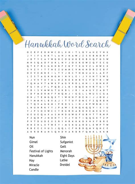 Printable Hanukkah Word Search Everyday Party Magazine