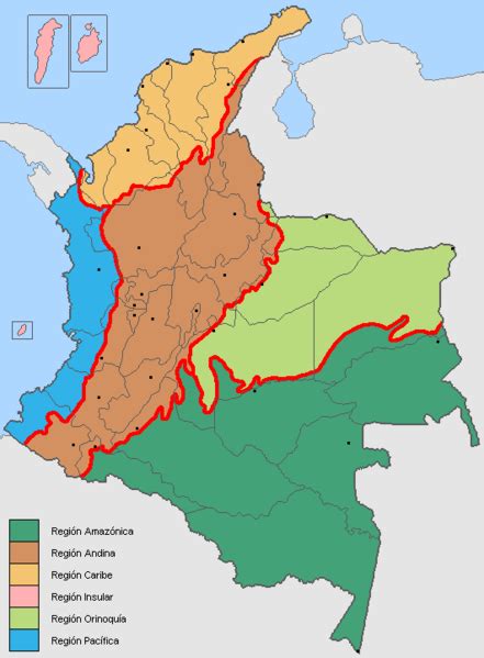 Map Of Colombia Regions Online Maps And Travel