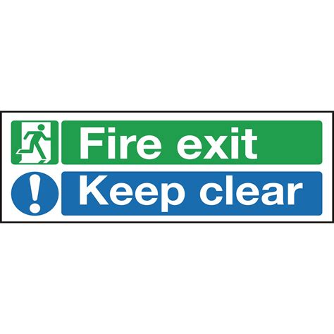 Fire Exit Keep Clear Signs 150 X 450mm Pvc A48288786 Atoz Supplies