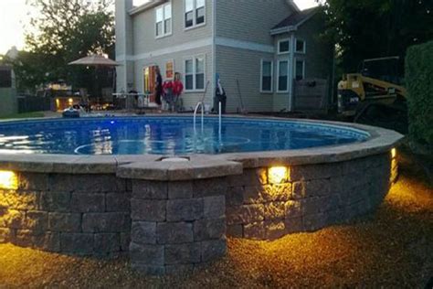 Then around the pool (15x30) we put double landscaping fabric about 3ft wide, covered it with decorative gravel about 3 thick. 10 Ideas for Designing an Above Ground Pool - The ART in LIFE