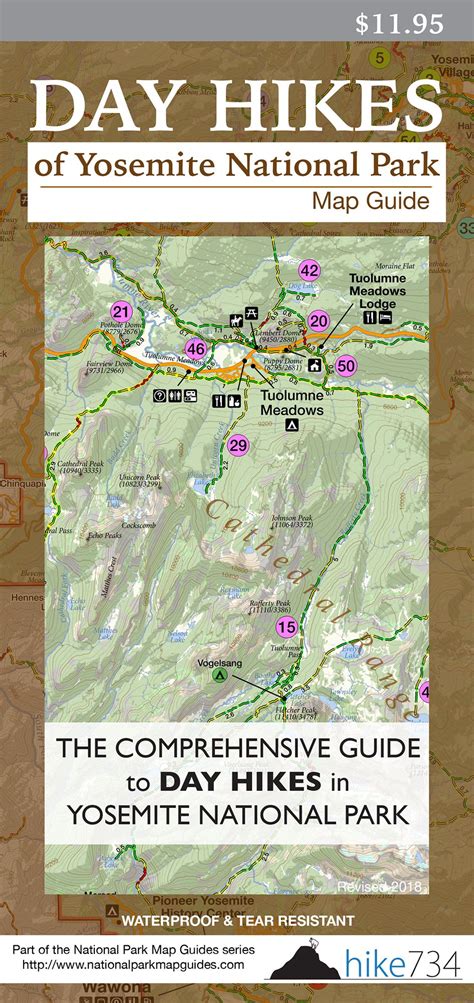 Day Hikes Of Yosemite National Park Map Guide Yosemite National Park